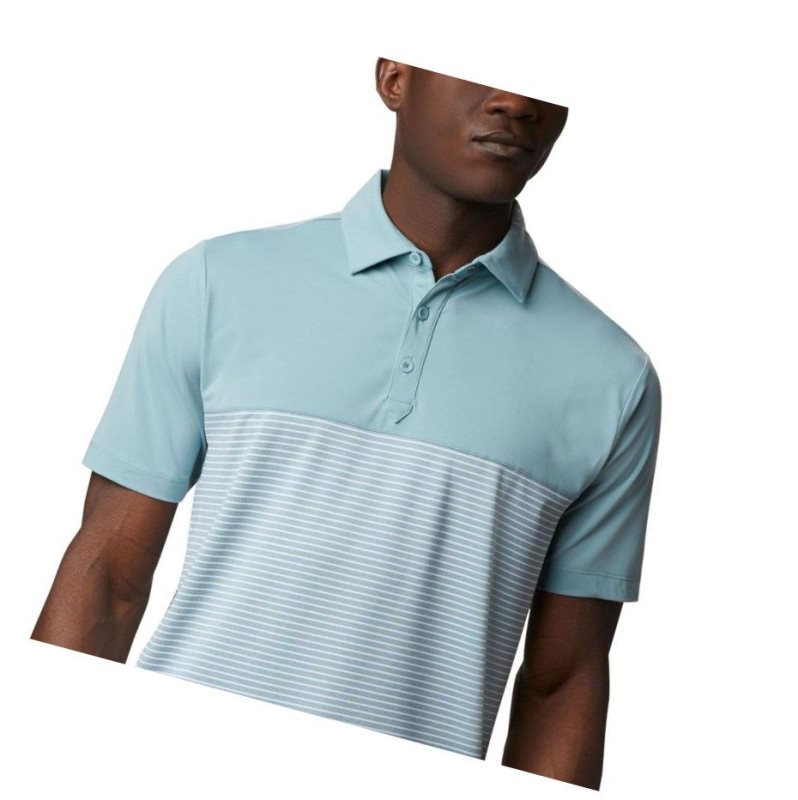 Columbia Omni-Wick Stacked Polo Gömlek Erkek Mavi | 96587-JQKT