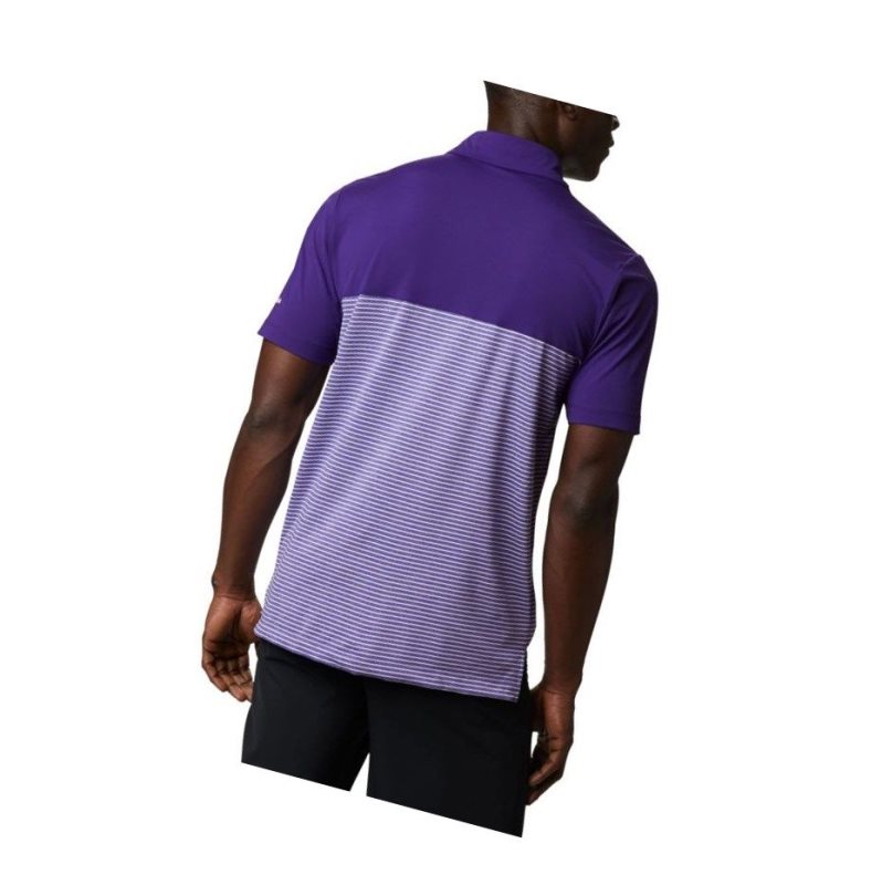Columbia Omni-Wick Stacked Polo Gömlek Erkek Mor | 60539-HBXR