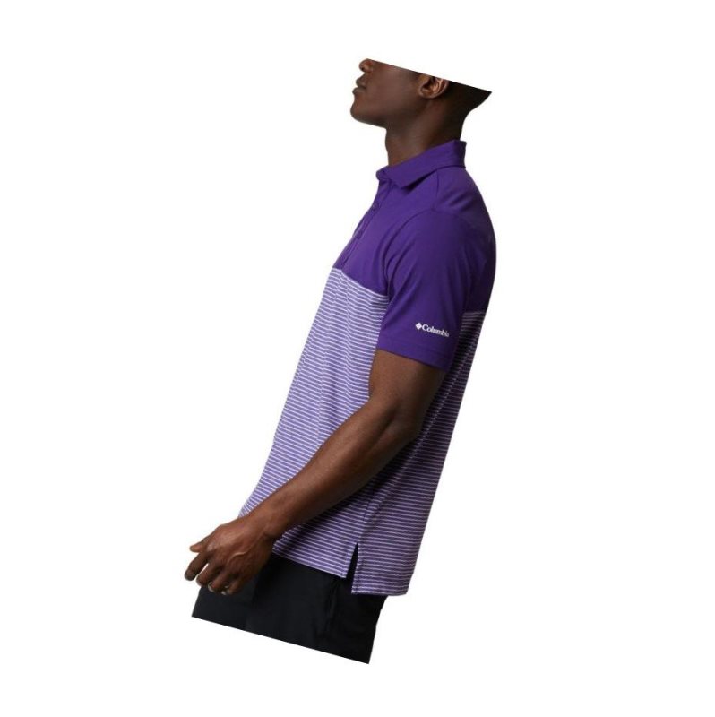 Columbia Omni-Wick Stacked Polo Gömlek Erkek Mor | 60539-HBXR