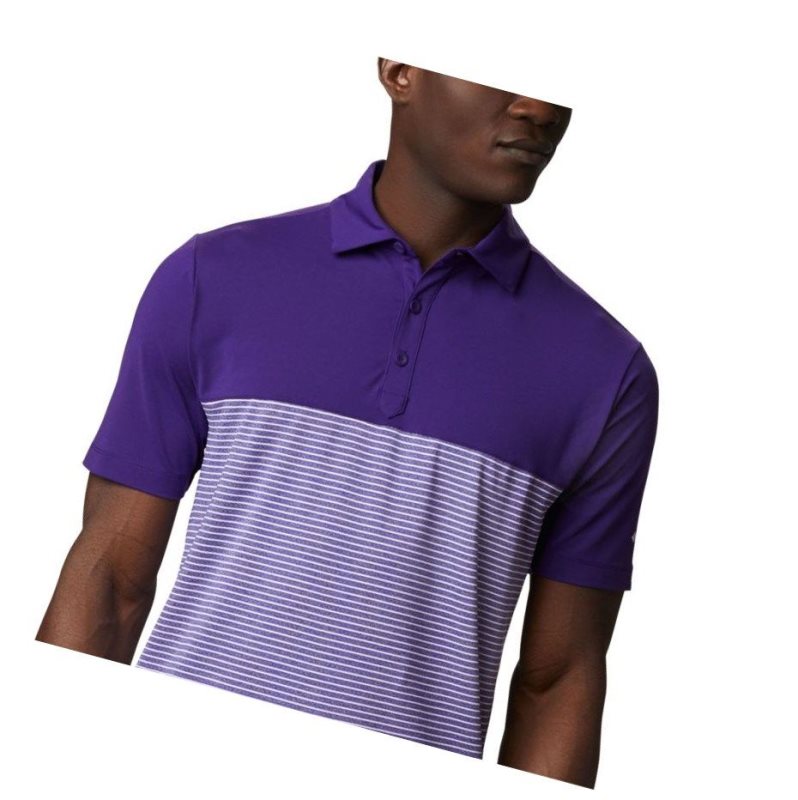 Columbia Omni-Wick Stacked Polo Gömlek Erkek Mor | 60539-HBXR