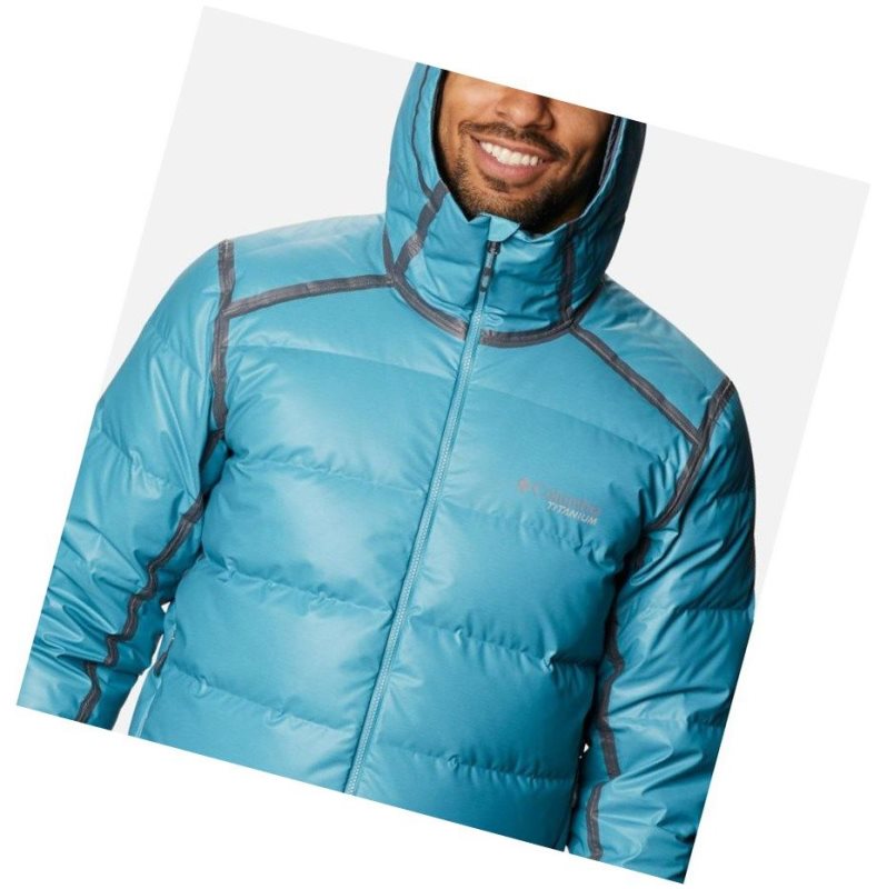 Columbia OutDry Ex Alta Peak Down Mont Erkek Mavi | 29357-WXVD