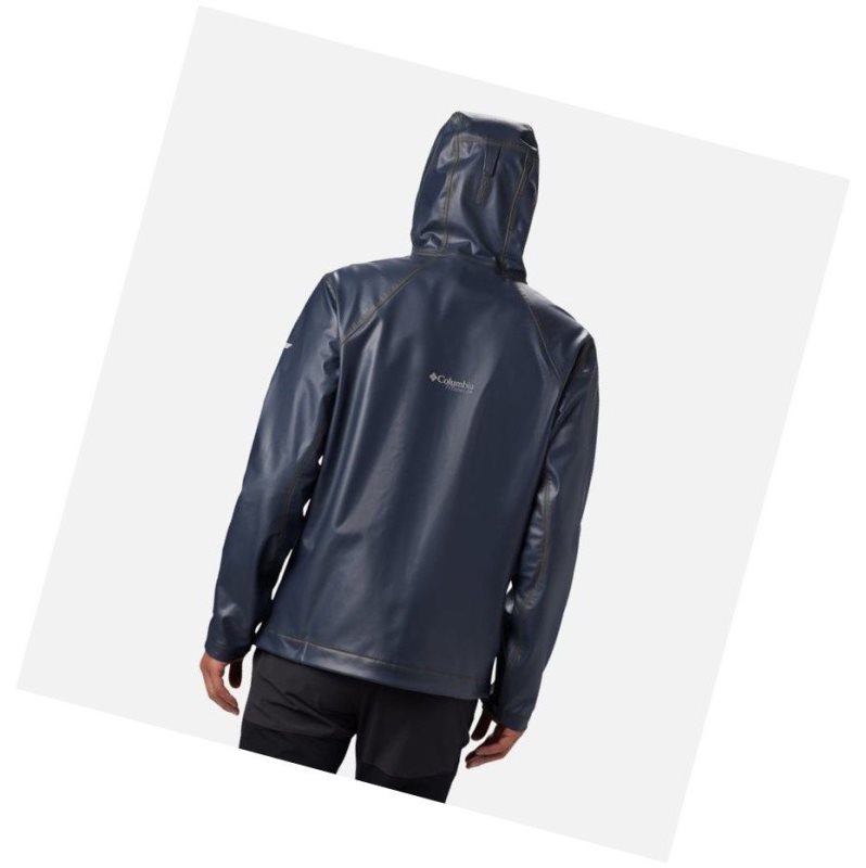 Columbia OutDry Ex Stretch Hooded Shell Mont Erkek Lacivert | 73401-CAUZ