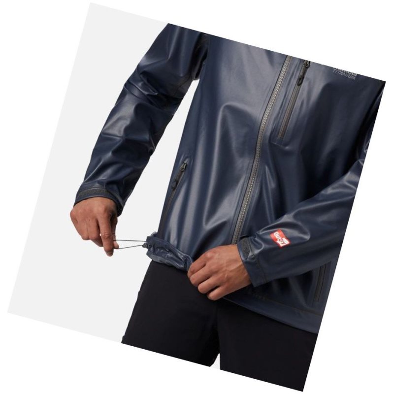 Columbia OutDry Ex Stretch Hooded Shell Mont Erkek Lacivert | 73401-CAUZ