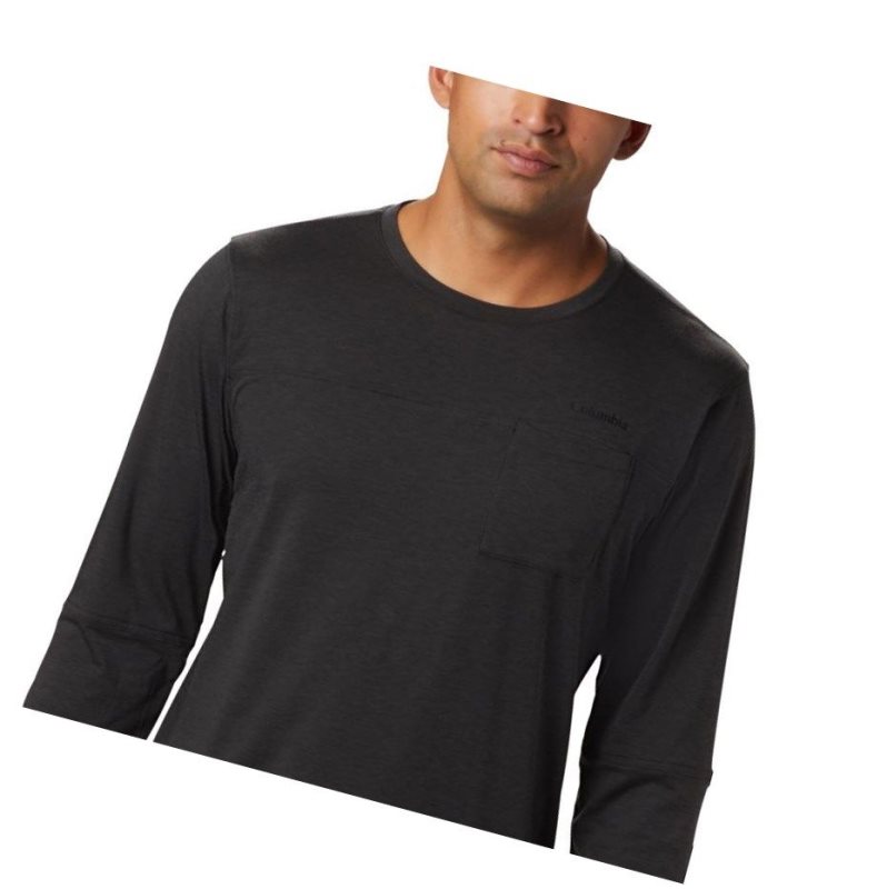 Columbia Outdoor Elements Long Sleeve Sweatshirt Erkek Siyah | 39807-UHCF