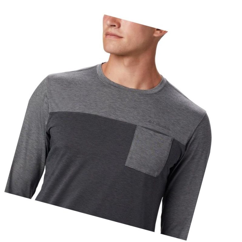 Columbia Outdoor Elements Long Sleeve Sweatshirt Erkek Gri | 02541-LUFE