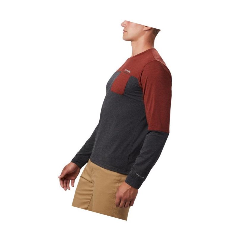 Columbia Outdoor Elements Long Sleeve Sweatshirt Erkek Kırmızı Koyu Gri | 02539-GDIK