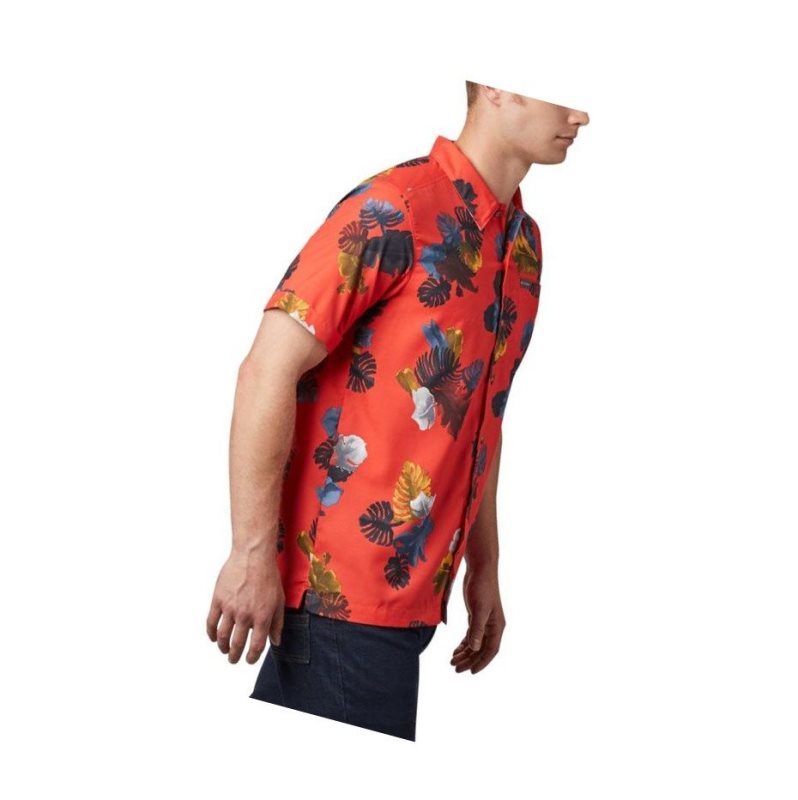 Columbia Outdoor Elements Short Sleeve Print Gömlek Erkek Kırmızı | 50639-COBP