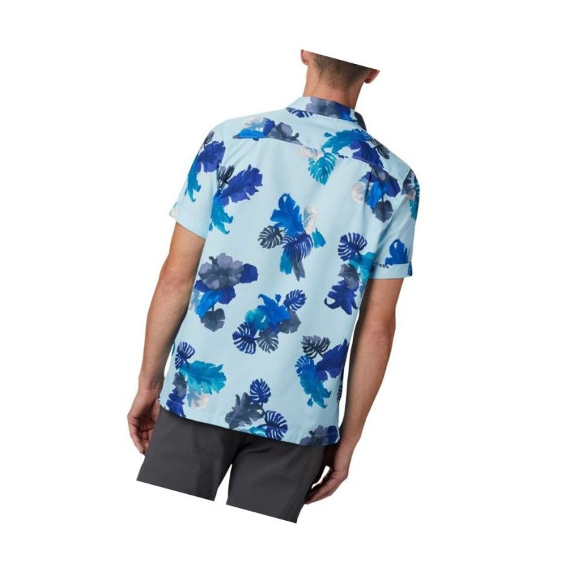 Columbia Outdoor Elements Short Sleeve Print Gömlek Erkek Mavi | 41083-NHZV