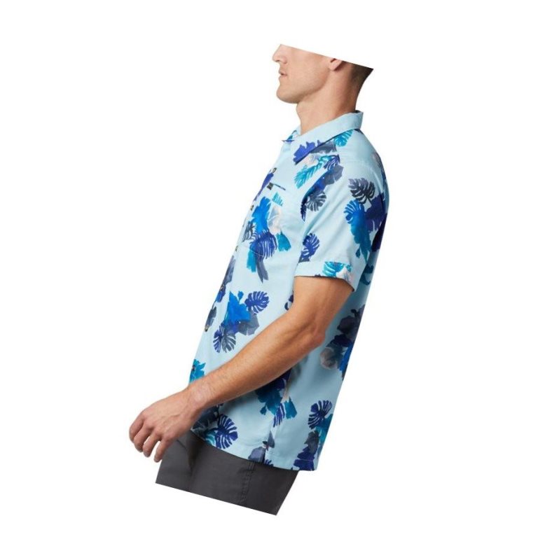 Columbia Outdoor Elements Short Sleeve Print Gömlek Erkek Mavi | 41083-NHZV