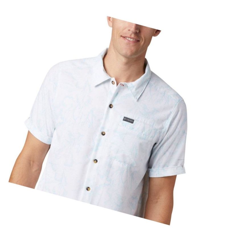 Columbia Outdoor Elements Short Sleeve Print Gömlek Erkek Mavi | 04127-AKHL