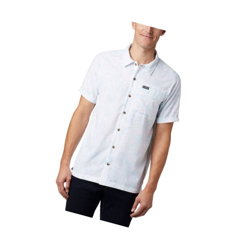 Columbia Outdoor Elements Short Sleeve Print Gömlek Erkek Mavi | 04127-AKHL