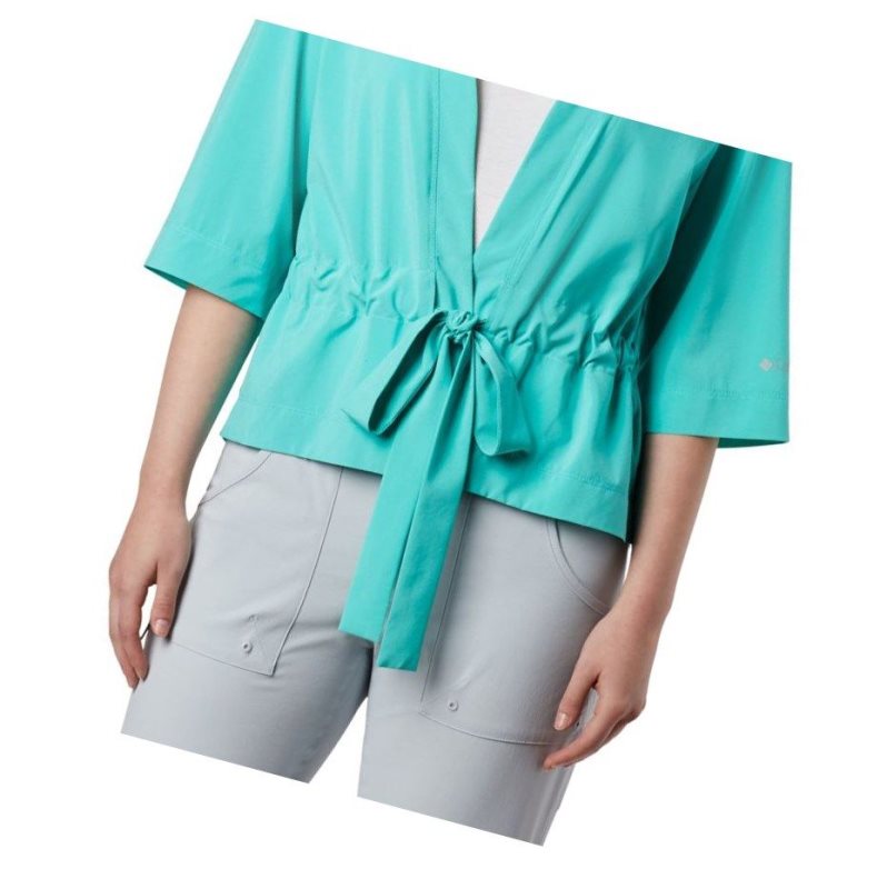 Columbia PFG Armadale 3/4 Sleeve Wrap Gömlek Kadın Mavi | 37614-KRJU