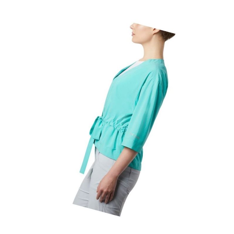 Columbia PFG Armadale 3/4 Sleeve Wrap Gömlek Kadın Mavi | 37614-KRJU