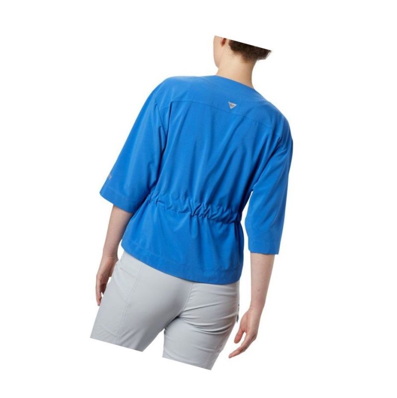 Columbia PFG Armadale 3/4 Sleeve Wrap Gömlek Kadın Mavi | 23917-HJLA