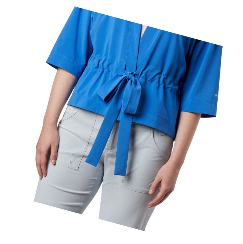 Columbia PFG Armadale 3/4 Sleeve Wrap Gömlek Kadın Mavi | 23917-HJLA