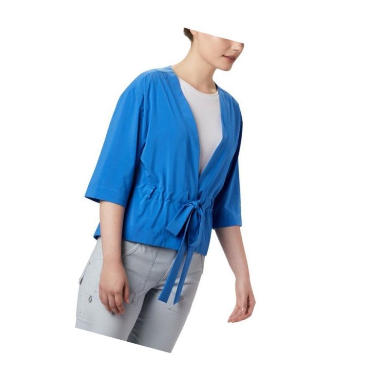 Columbia PFG Armadale 3/4 Sleeve Wrap Gömlek Kadın Mavi | 23917-HJLA