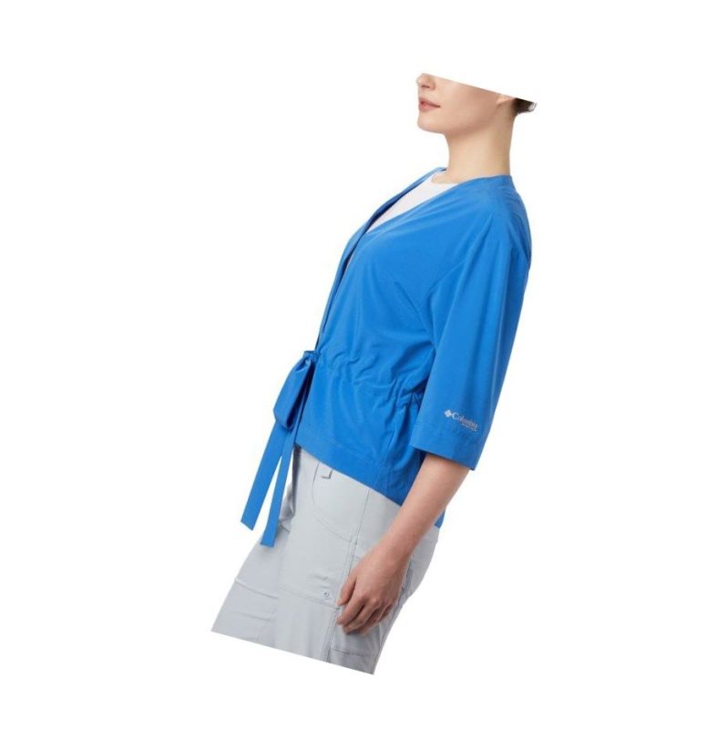 Columbia PFG Armadale 3/4 Sleeve Wrap Gömlek Kadın Mavi | 23917-HJLA