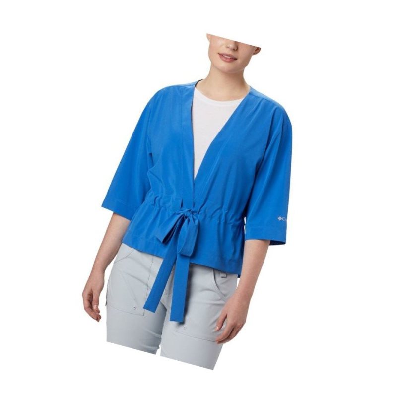 Columbia PFG Armadale 3/4 Sleeve Wrap Gömlek Kadın Mavi | 23917-HJLA