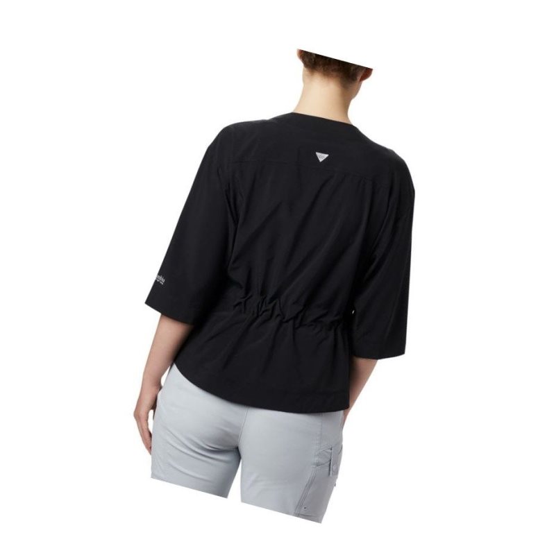 Columbia PFG Armadale 3/4 Sleeve Wrap Gömlek Kadın Siyah | 16902-IWNC