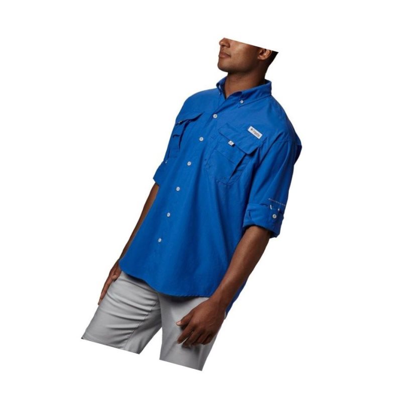 Columbia PFG Bahama II Long Sleeve Big Gömlek Erkek Mavi | 81230-JWFE