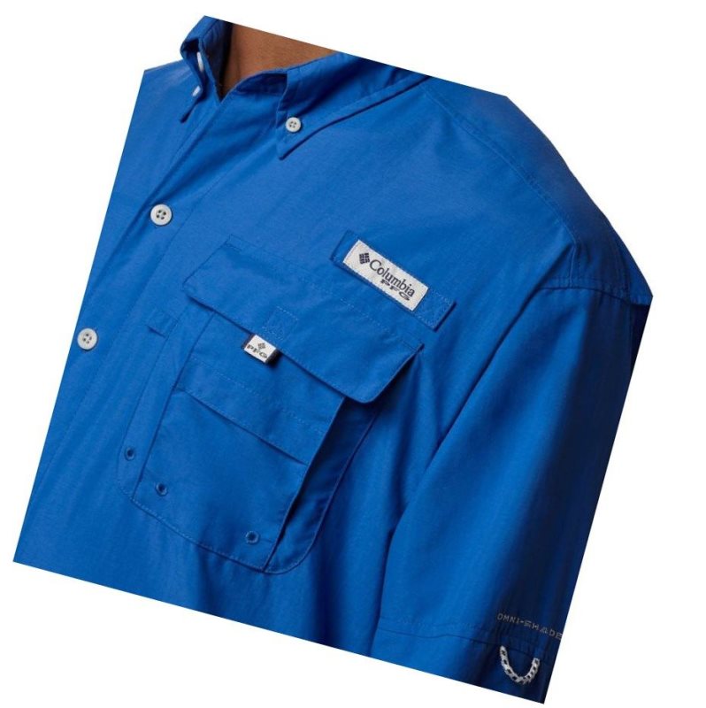 Columbia PFG Bahama II Long Sleeve Big Gömlek Erkek Mavi | 81230-JWFE