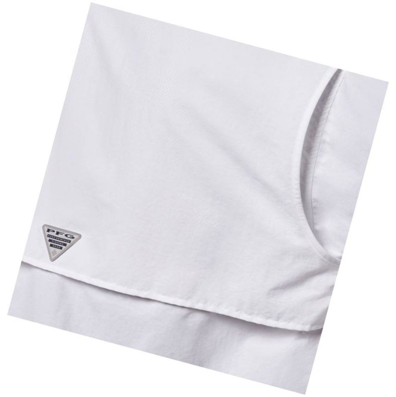 Columbia PFG Bahama II Long Sleeve Big Gömlek Erkek Beyaz | 59382-MWZL