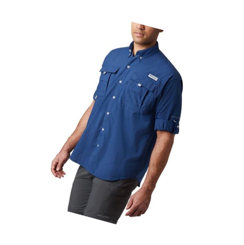 Columbia PFG Bahama II Long Sleeve Big Gömlek Erkek Koyu Gri | 15283-UHKL