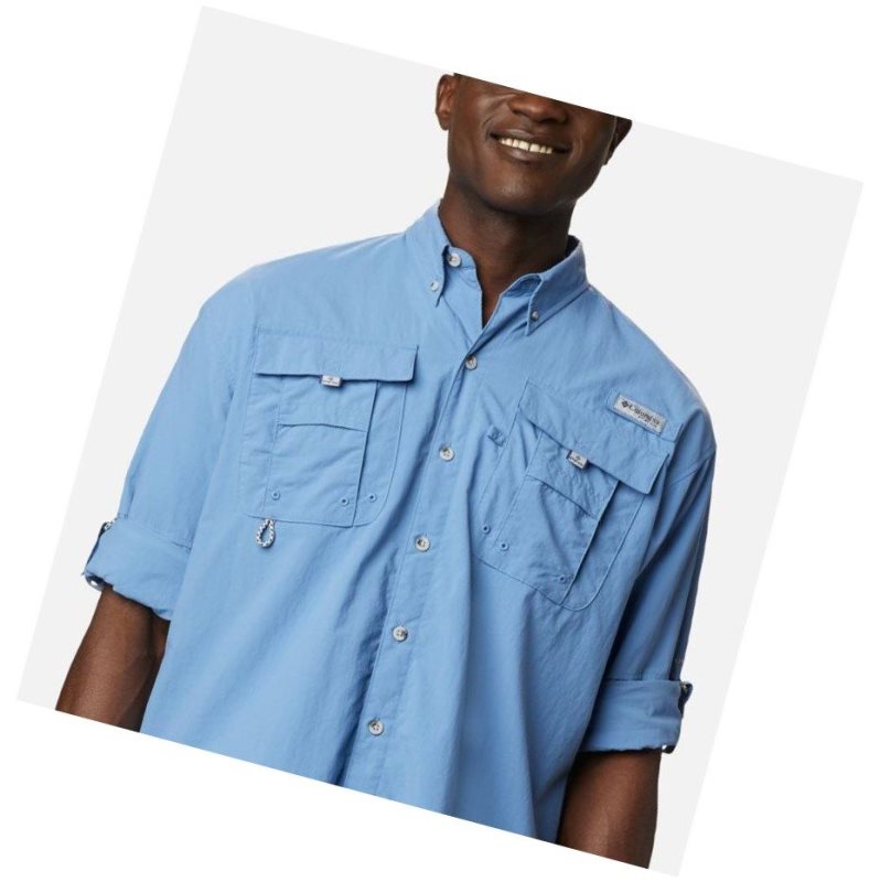 Columbia PFG Bahama II Long Sleeve Gömlek Erkek Mavi | 37412-KVGQ