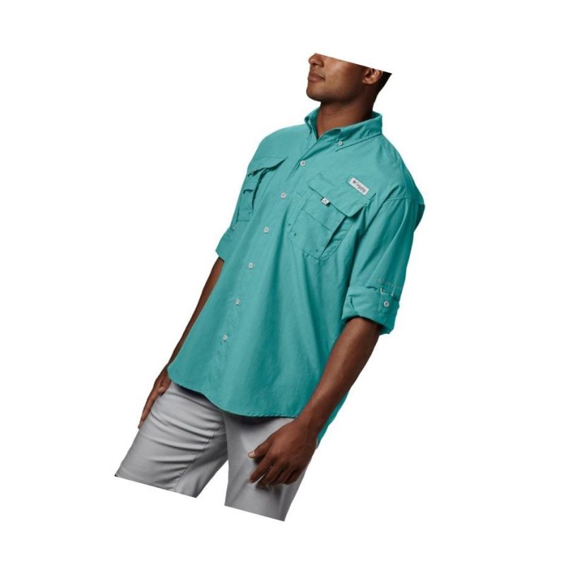 Columbia PFG Bahama II Long Sleeve Gömlek Erkek Açık Mavi | 29403-YHUO