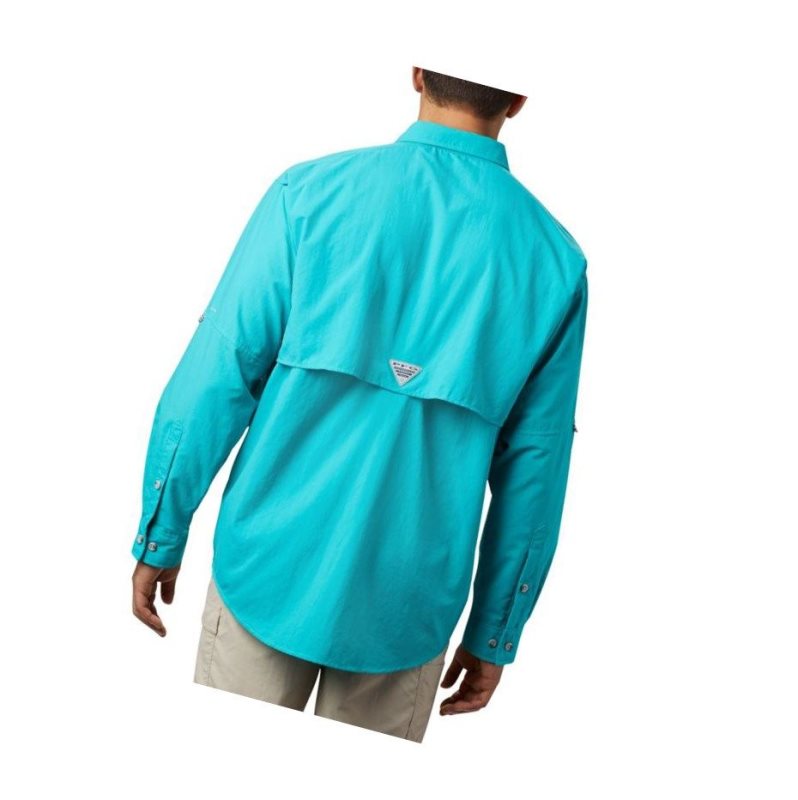 Columbia PFG Bahama II Long Sleeve Gömlek Erkek Açık Turkuaz | 27865-OGFP