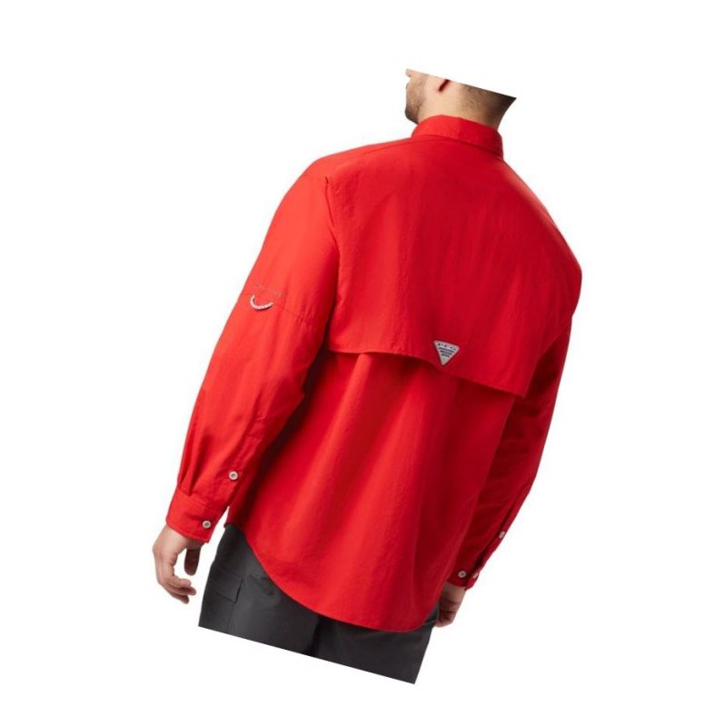 Columbia PFG Bahama II Long Sleeve Gömlek Erkek Kırmızı | 27643-ICDE