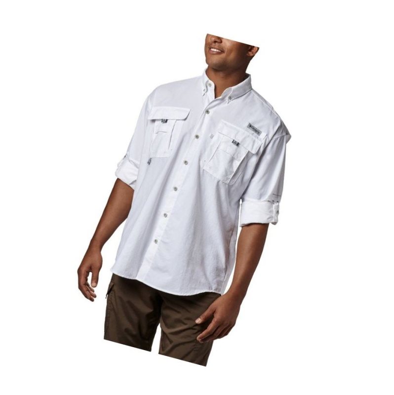 Columbia PFG Bahama II Long Sleeve Gömlek Erkek Beyaz | 18957-XUOJ