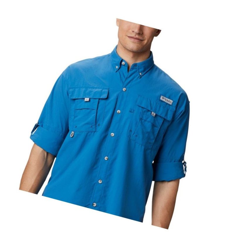 Columbia PFG Bahama II Long Sleeve Gömlek Erkek Mavi | 04823-RLJC
