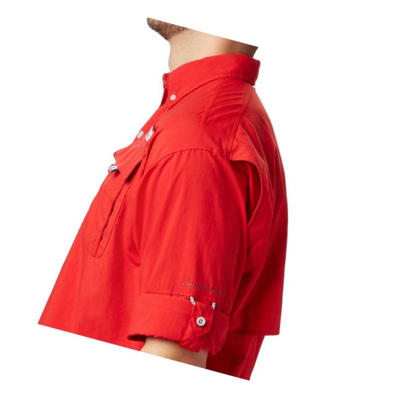 Columbia PFG Bahama II Long Sleeve Tall Gömlek Erkek Kırmızı | 97382-NGDV