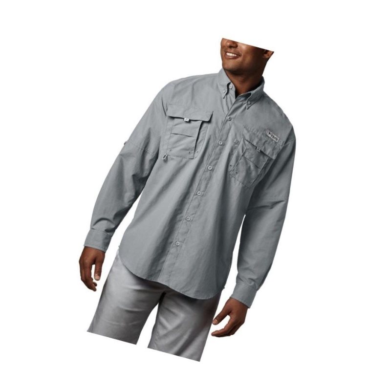 Columbia PFG Bahama II Long Sleeve Tall Gömlek Erkek Gri | 78502-RJZE