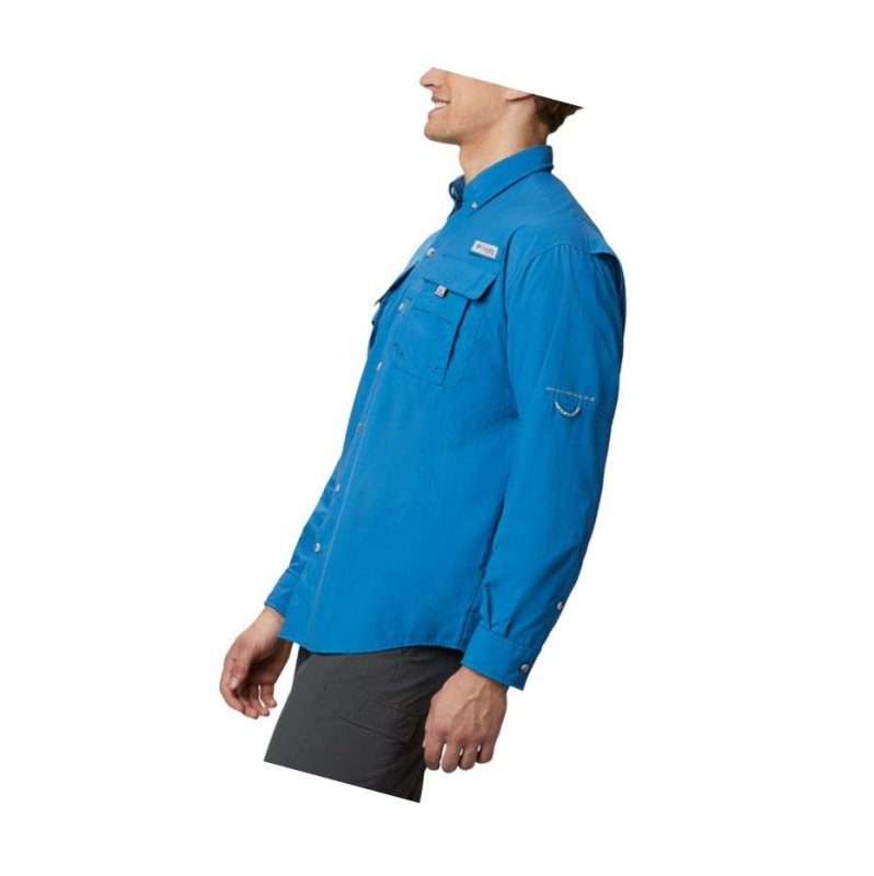 Columbia PFG Bahama II Long Sleeve Tall Gömlek Erkek Mavi | 74325-ERFL