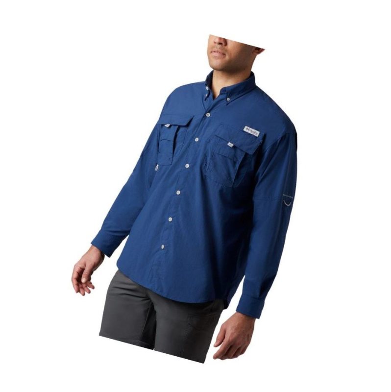 Columbia PFG Bahama II Long Sleeve Tall Gömlek Erkek Koyu Gri | 69012-QDNY