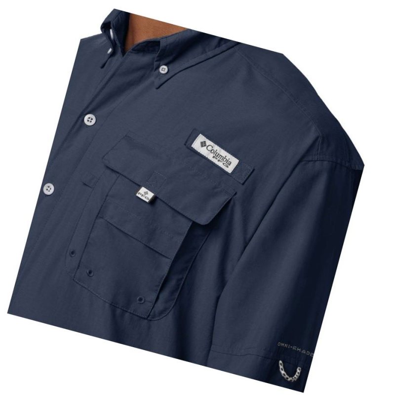 Columbia PFG Bahama II Long Sleeve Tall Gömlek Erkek Lacivert | 48321-UEXY
