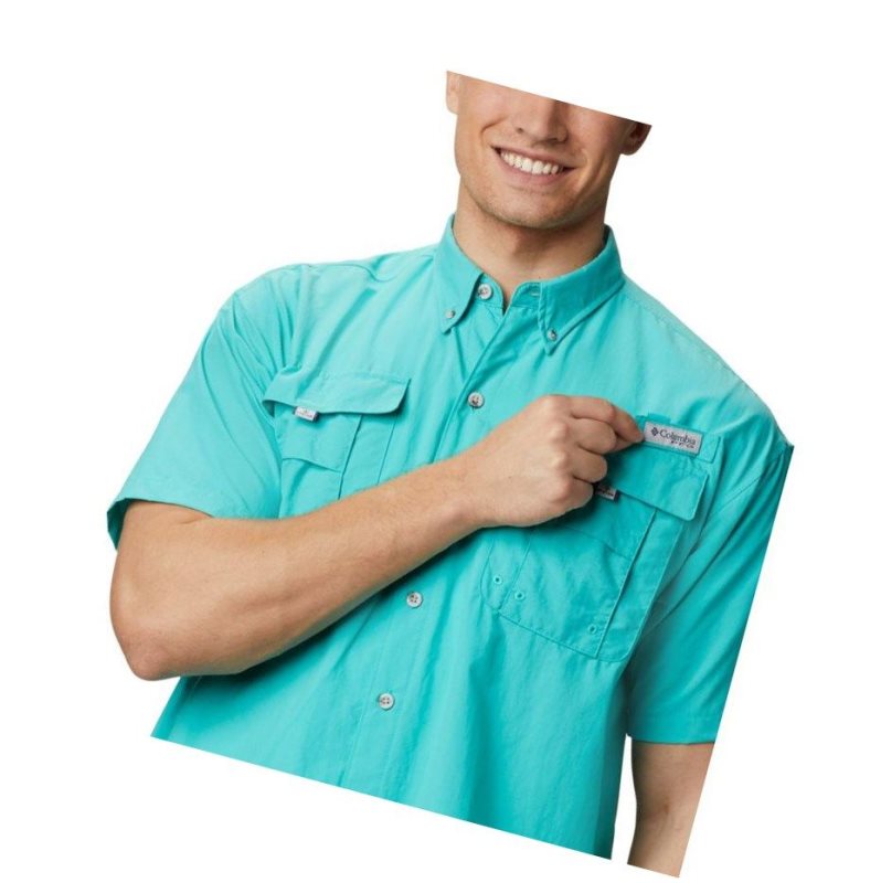 Columbia PFG Bahama II Short Sleeve Big Gömlek Erkek Açık Turkuaz | 37490-RFPD