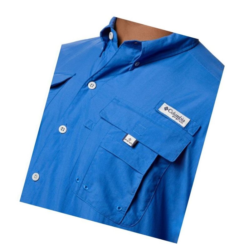 Columbia PFG Bahama II Short Sleeve Gömlek Erkek Mavi | 41298-CGVQ