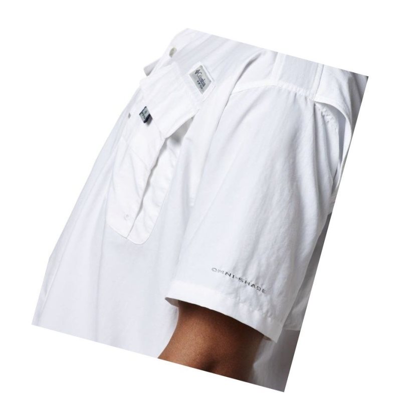 Columbia PFG Bahama II Short Sleeve Gömlek Erkek Beyaz | 92537-AEUS