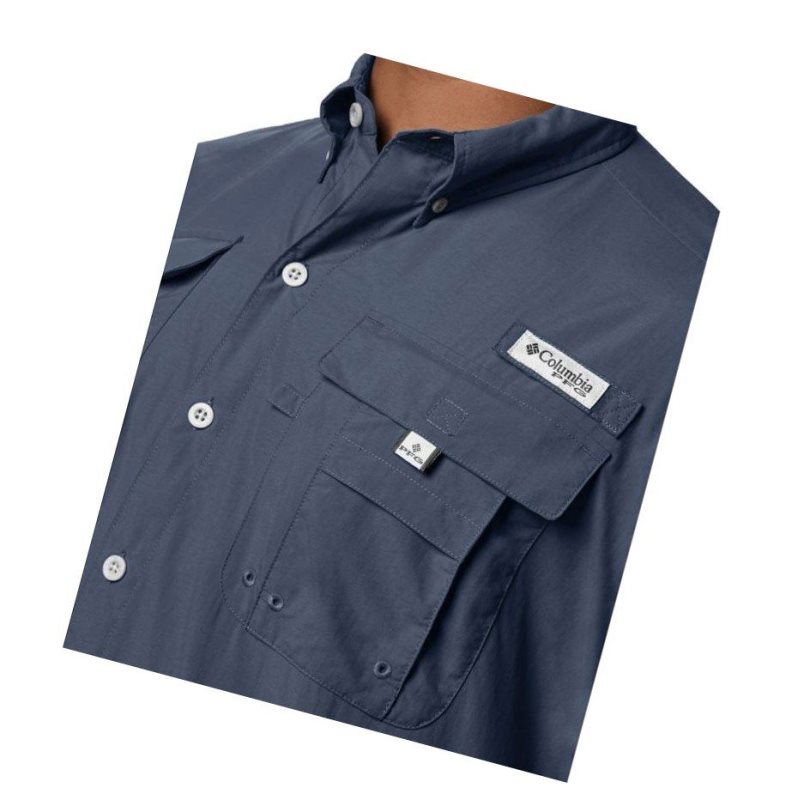 Columbia PFG Bahama II Short Sleeve Gömlek Erkek Lacivert | 92381-QARP