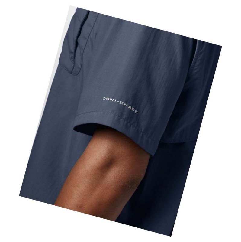 Columbia PFG Bahama II Short Sleeve Gömlek Erkek Lacivert | 92381-QARP