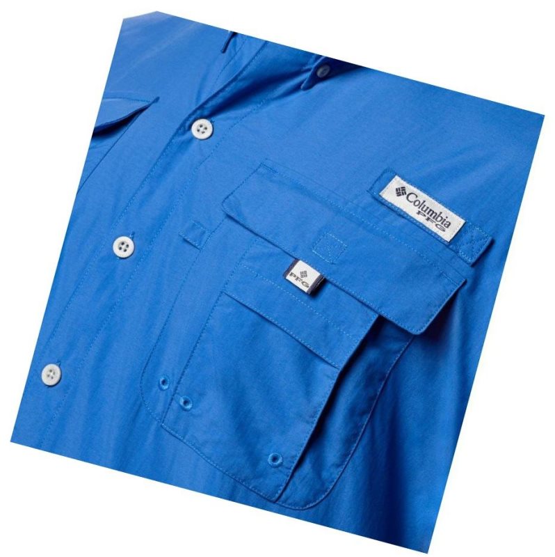 Columbia PFG Bahama II Short Sleeve Tall Gömlek Erkek Mavi | 19465-WRDO