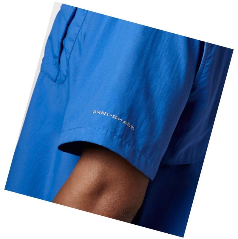 Columbia PFG Bahama II Short Sleeve Tall Gömlek Erkek Mavi | 19465-WRDO