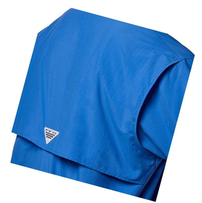 Columbia PFG Bahama II Short Sleeve Tall Gömlek Erkek Mavi | 19465-WRDO