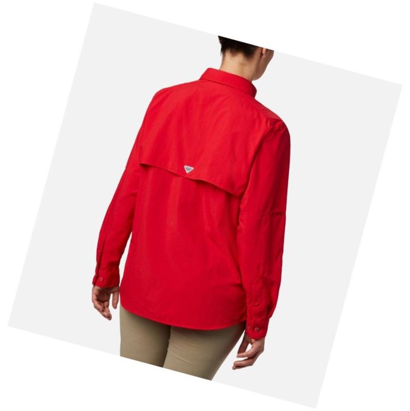 Columbia PFG Bahama Long Sleeve Gömlek Kadın Kırmızı | 29768-ZMGH
