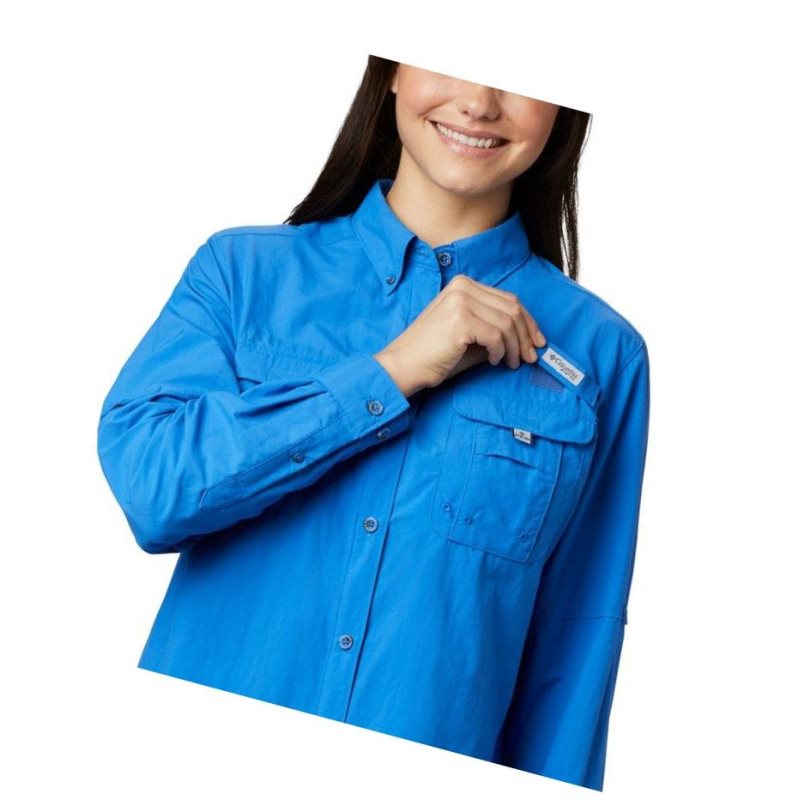 Columbia PFG Bahama Long Sleeve Gömlek Kadın Mavi | 07215-RYCB