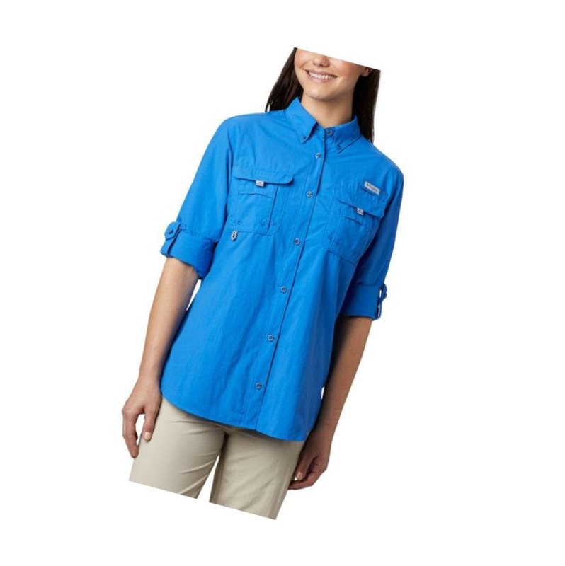 Columbia PFG Bahama Long Sleeve Gömlek Kadın Mavi | 07215-RYCB