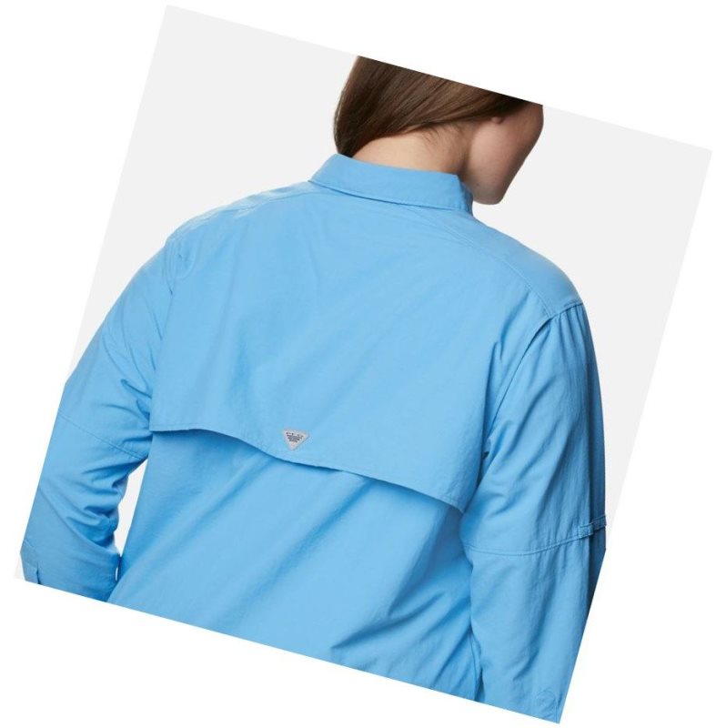Columbia PFG Bahama Long Sleeve Plus Size Gömlek Kadın Mavi | 81360-RCUV